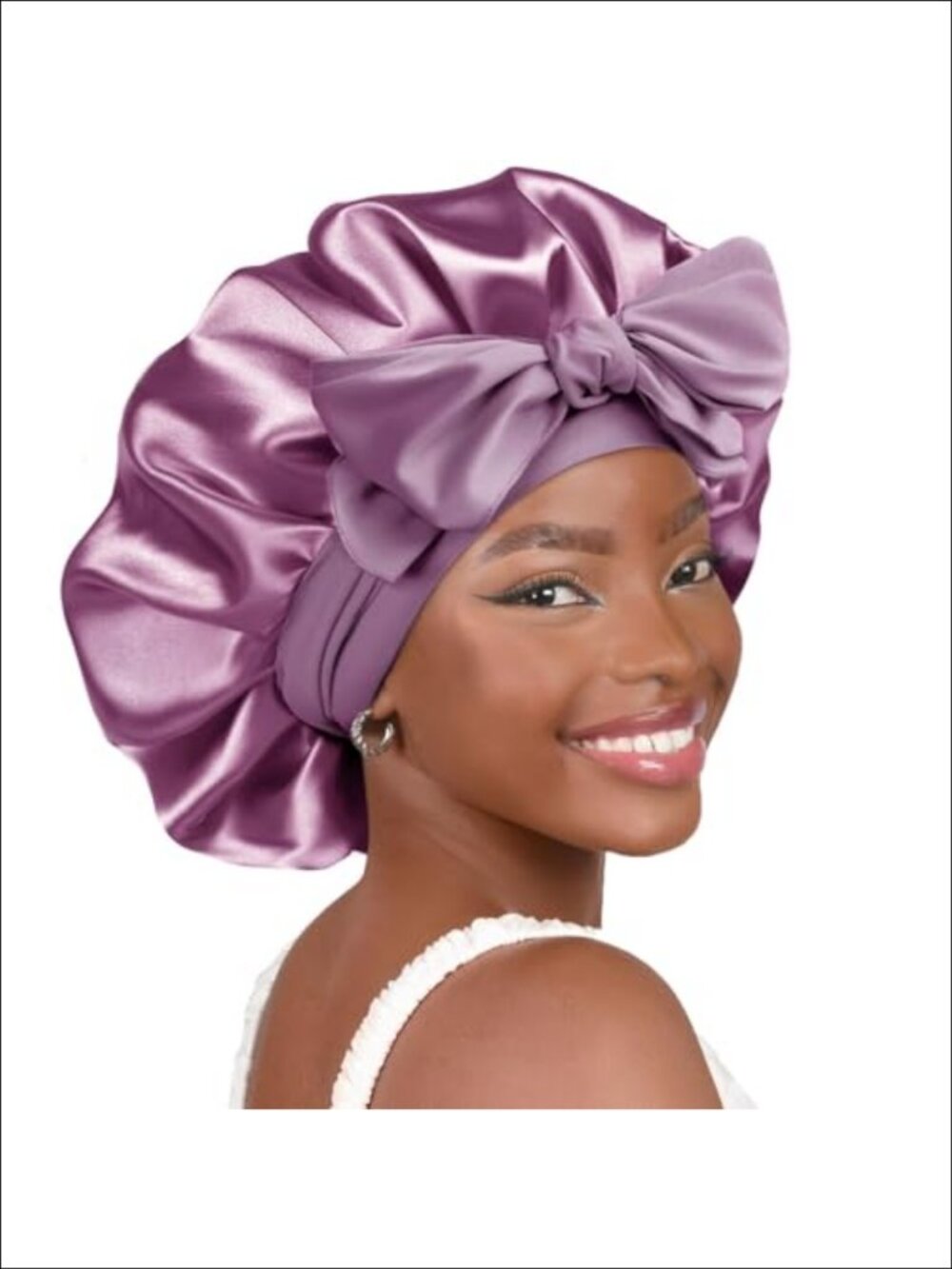 Adjustable Silk Satin Bonnet for Sleeping Women Double Layer Sleep Cap